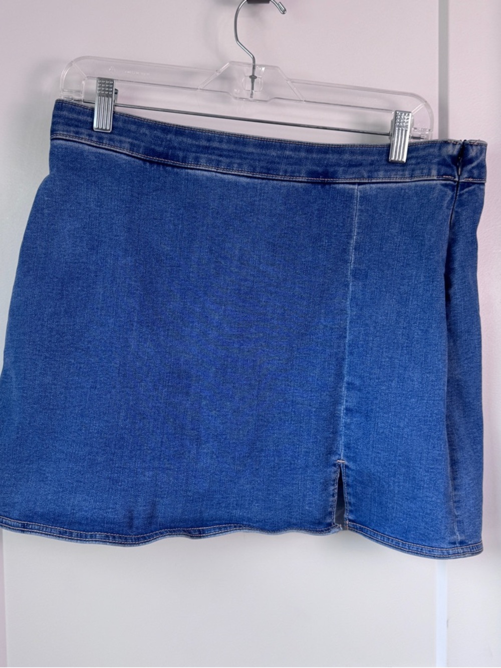 American Eagle High-Rise Denim Mini Skort Size 12 Long Stretch